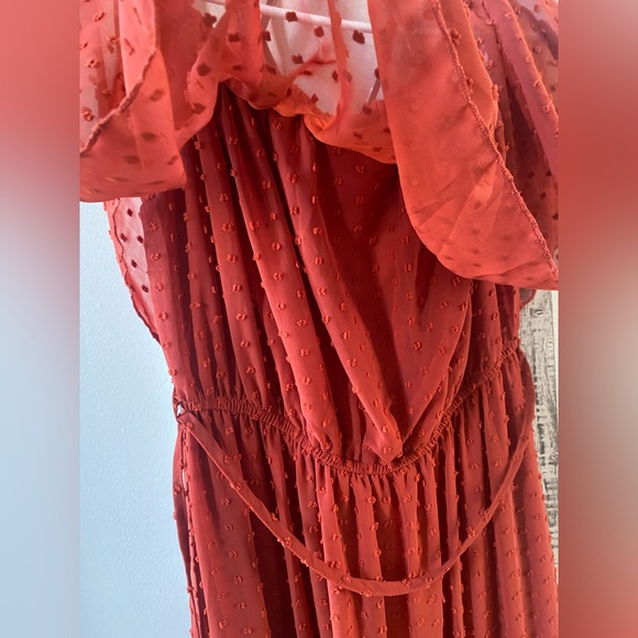 Orange Ruffled Dress - Picture 4 of 6